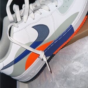 Nike Air Force 1 Light Silver and Navy Sneakers